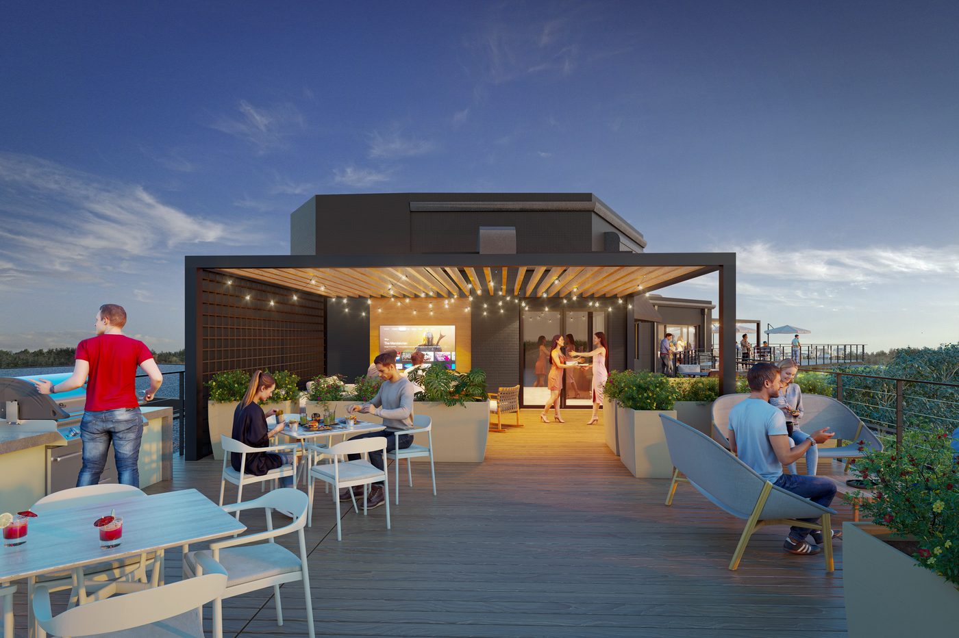 1500 Arlington rooftop amenity rendering