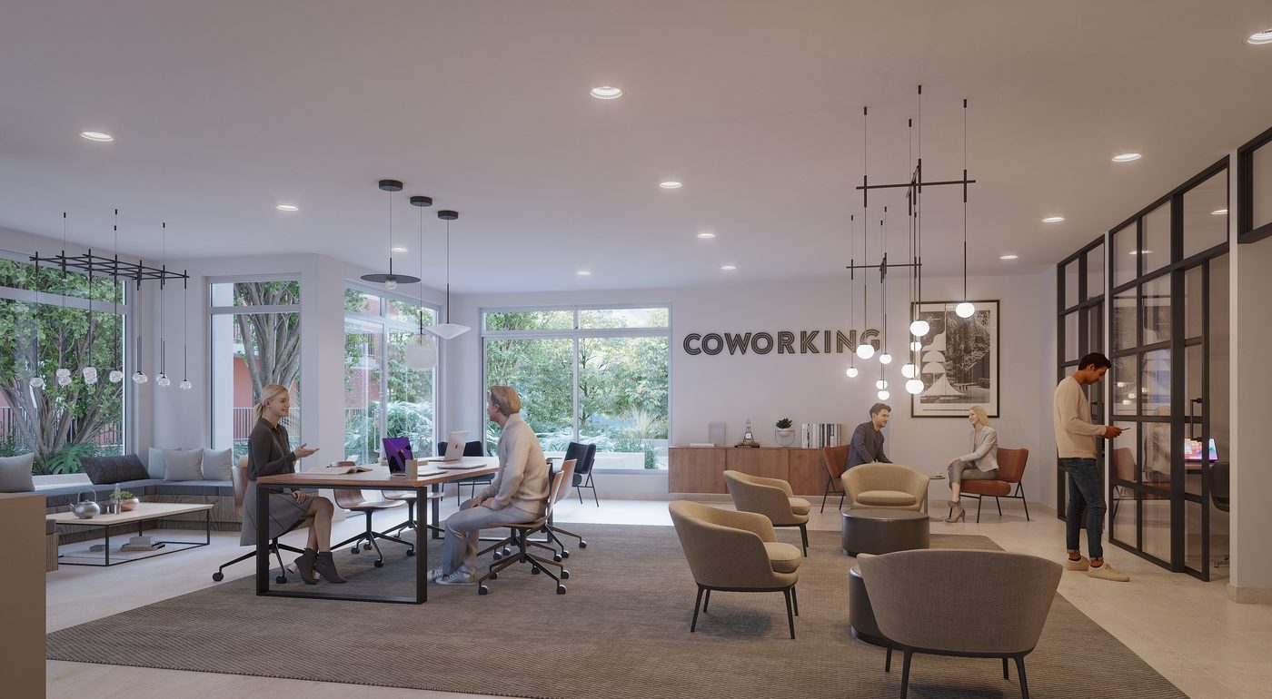 Lenox Club coworking space rendering